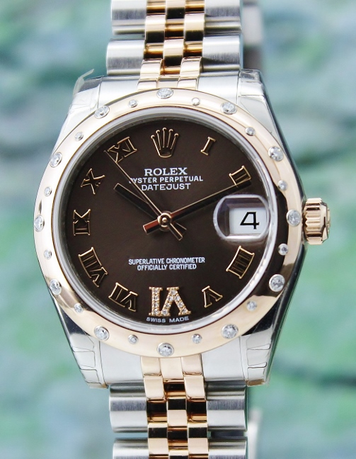 (image for) LIKE NEW UNPOLISHED ROLEX MID SIZE 18K PINK GOLD OYSTER PERPETUAL DATEJUST / 178341